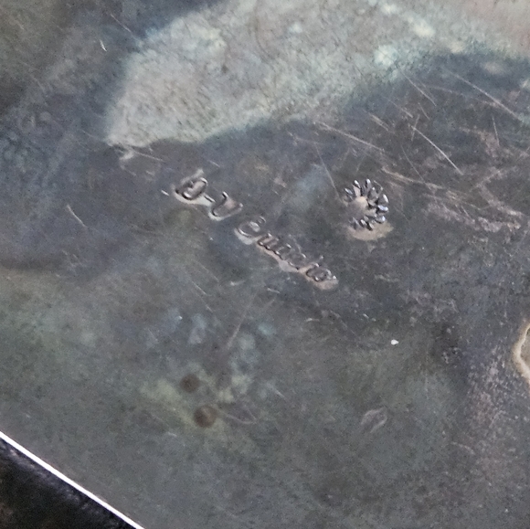 Vintage Zuni Inlay Stone and Sterling Silver 3x2 Buckle and Leather Belt - Picture 9 of 11